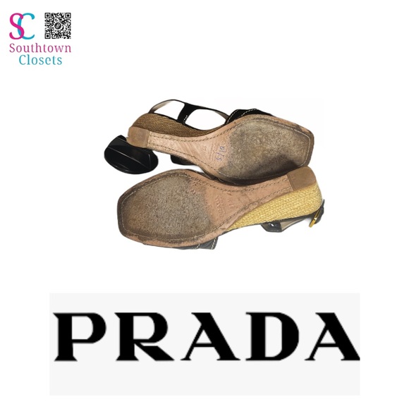 Beautiful Vintage PRADA Patent Leather Wedges - Picture 4 of 6